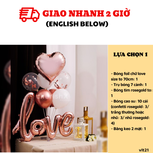 Bộ bóng valentine combo vlt21