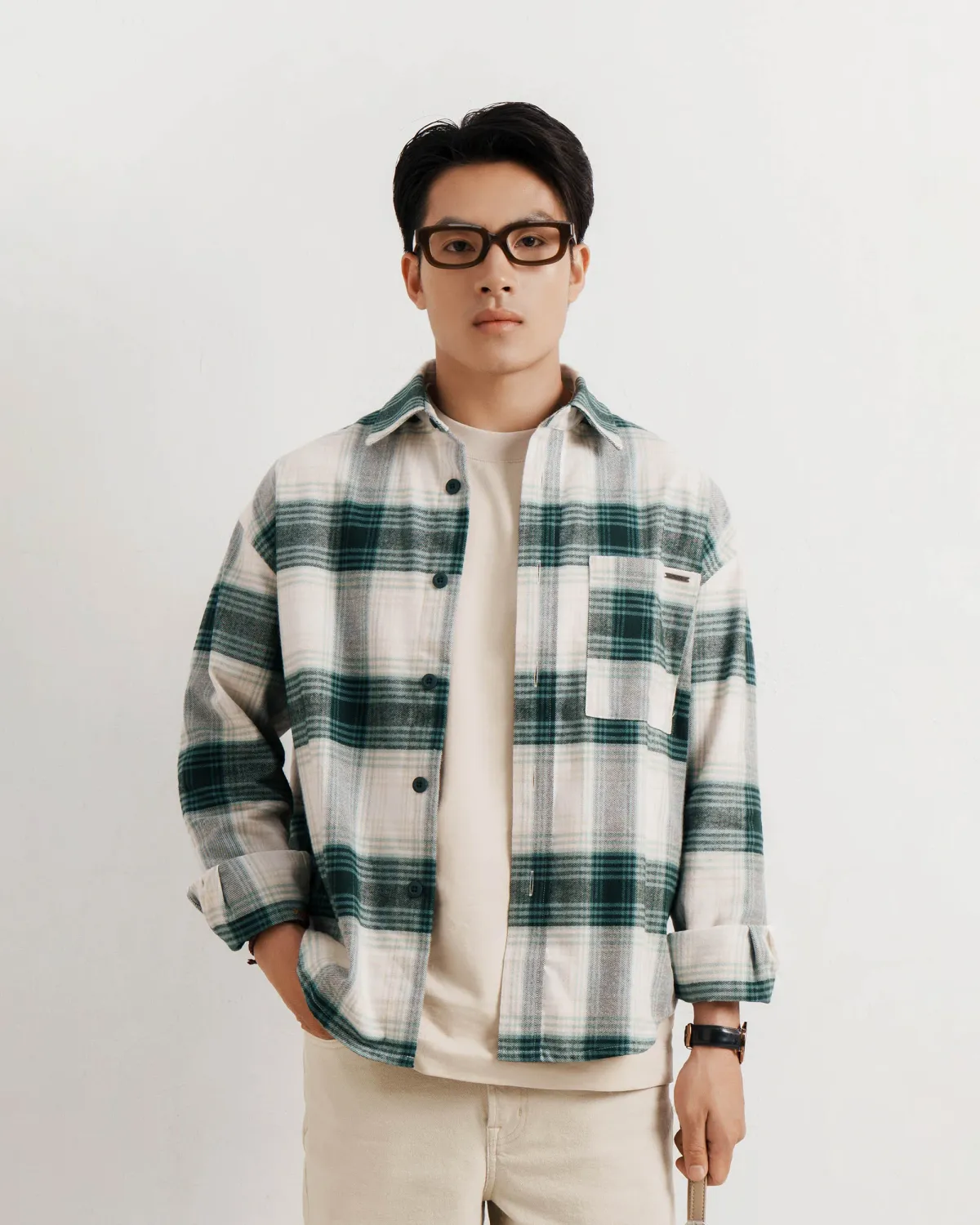 Áo sơ mi tay dài nam vải flannel Form Oversize - ROUTINE 10F25SHL002