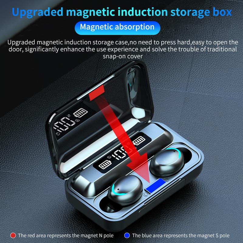 Tai Nghe Không Dây TWS Tai Nghe Nhét Tai 9D HIFI Stereo Chống Nước Tai Nghe Nhét Tai Tai Nghe Sạc Hộp Có Mic Cho Xiaomi Điện Thoại Thông Minh Iphone