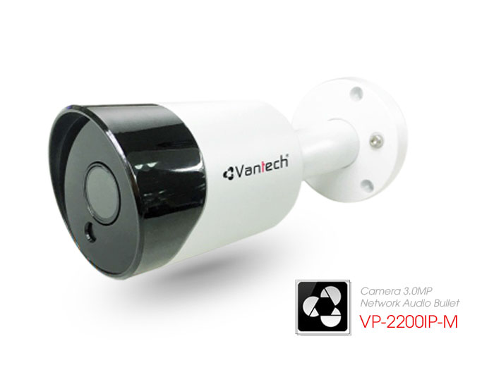 Vantech Camera 3.0MP Network Audio Bullet VP-2200IP-M / Hàng chính hãng