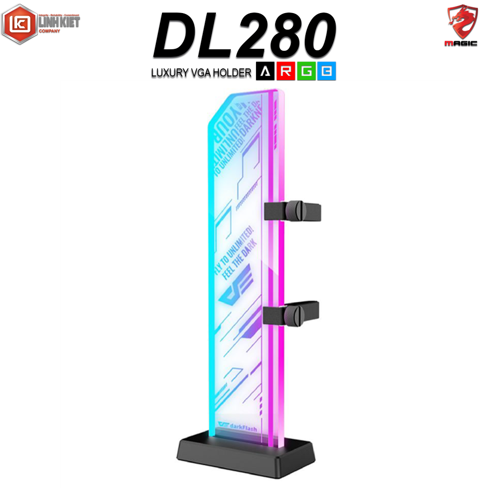 Thanh đỡ VGA DARK FLASH DL280 ARGB - Hàng Chính hãng