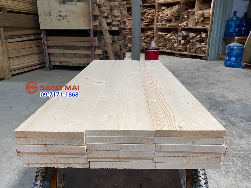 Tấm gỗ thông mặt rộng 17cm x dày 2cm x dài 120cm + láng nhẵn mịn 4 mặt