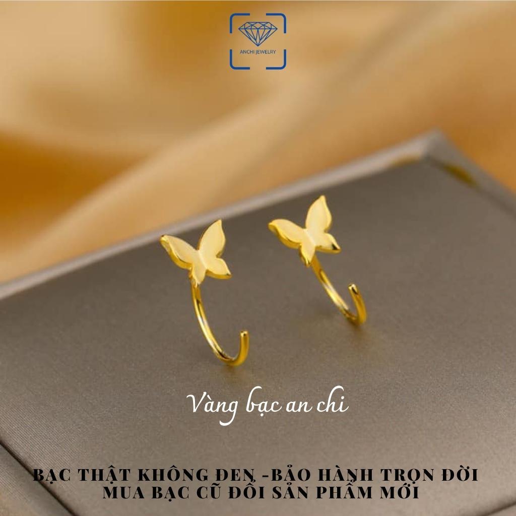 Bông tai bạc nữ cánh bướm butterfly phụ kiện trang sức nữ Anchi jewelry