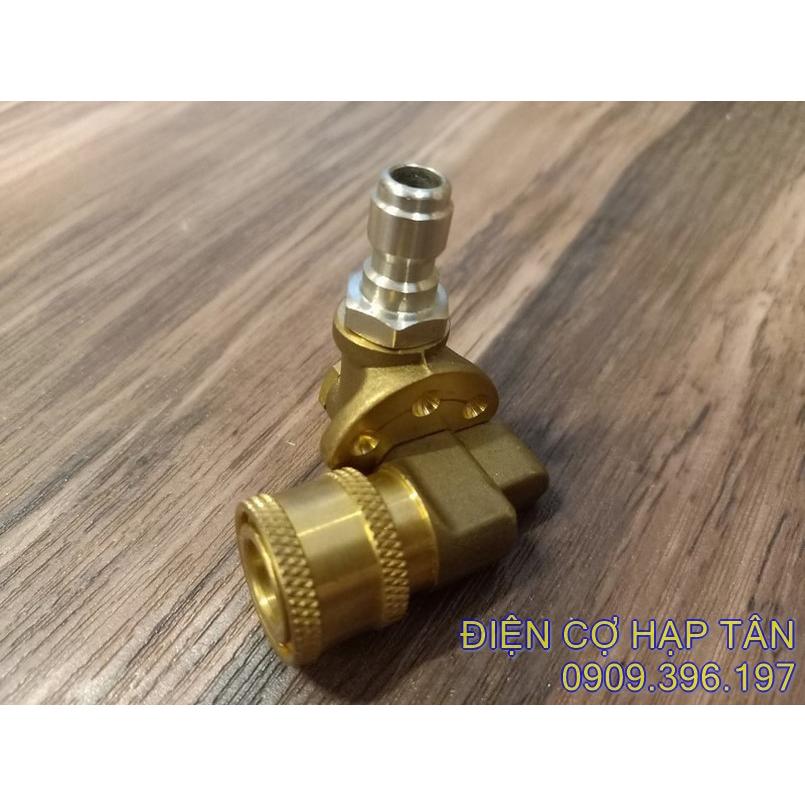 Khớp xoay điều chỉnh 3 góc nối nhanh béc súng xịt rửa của máy rửa xe - Ren nối nhanh 1/4 inch