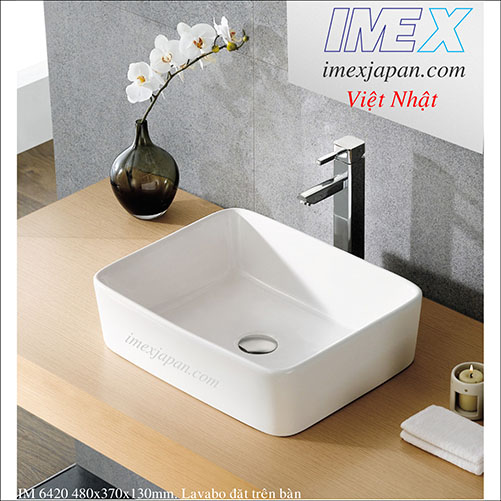 Chậu lavabo sứ để bàn men sứ phủ nano cao cấp IMEX IM 6420