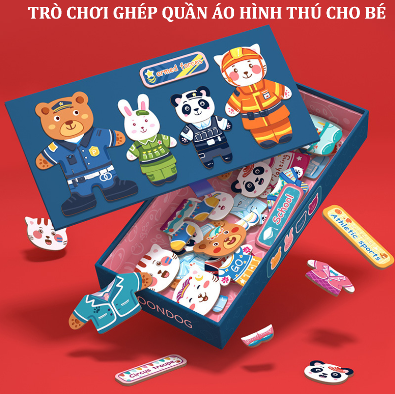 TRÒ CHƠI GHÉP QUẦN ÁO HÌNH THÚ CHO BÉ - JL