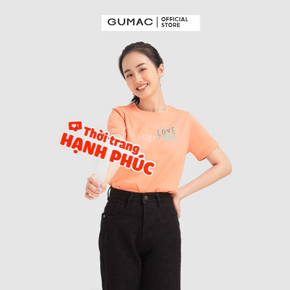 Quần jeans nữ GUMAC QJB12024 ống rộng phối