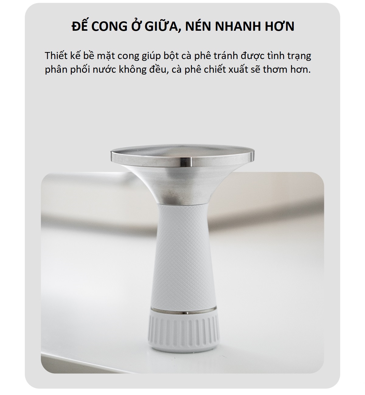 Tamper nén cà phê 2 trong 1 có kim khuấy đảo cà phê 58.3mm CAFE DE KONA