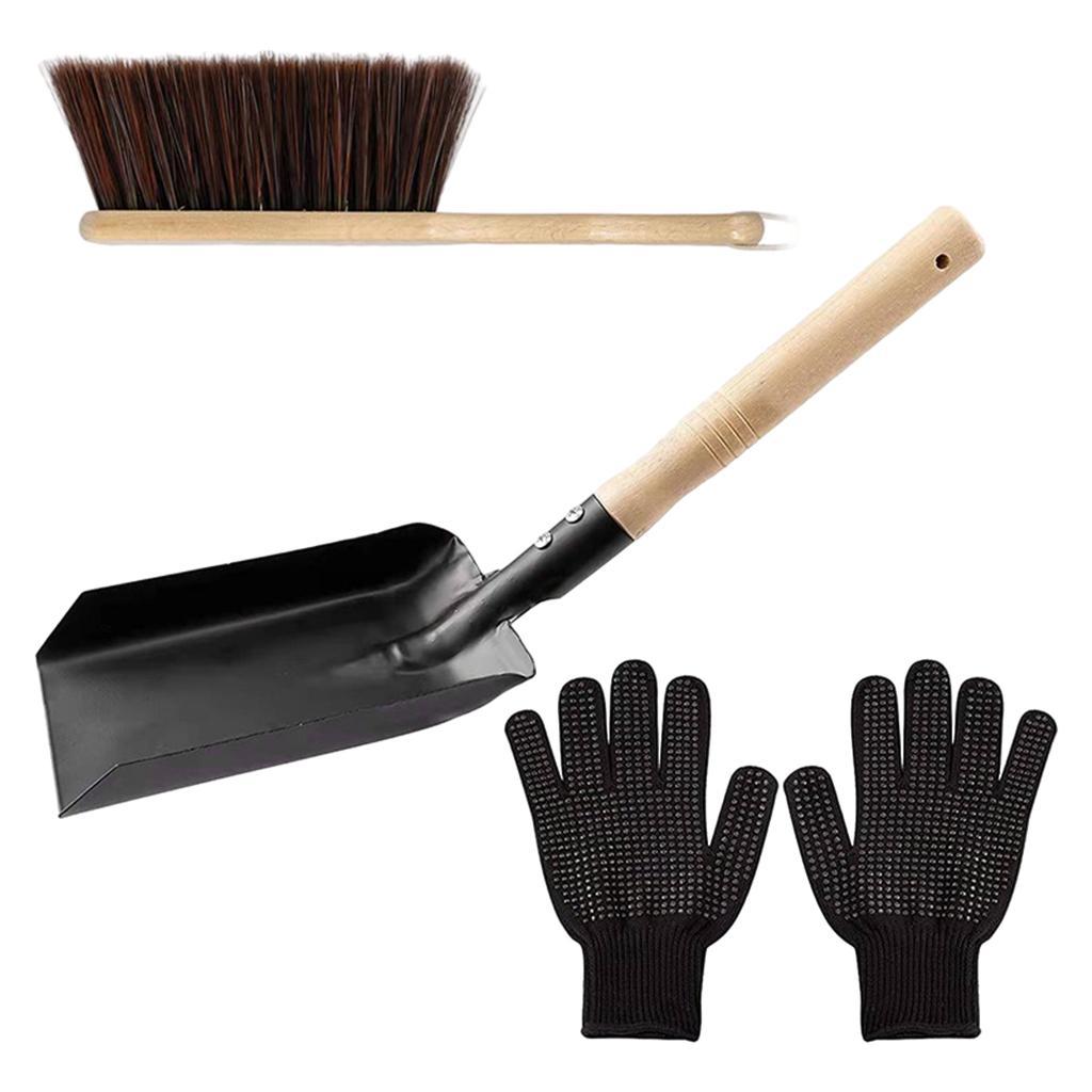 Fireplace Tool   Shovel Hearth Brush Gloves Set Firepit Tools Dust Shovel