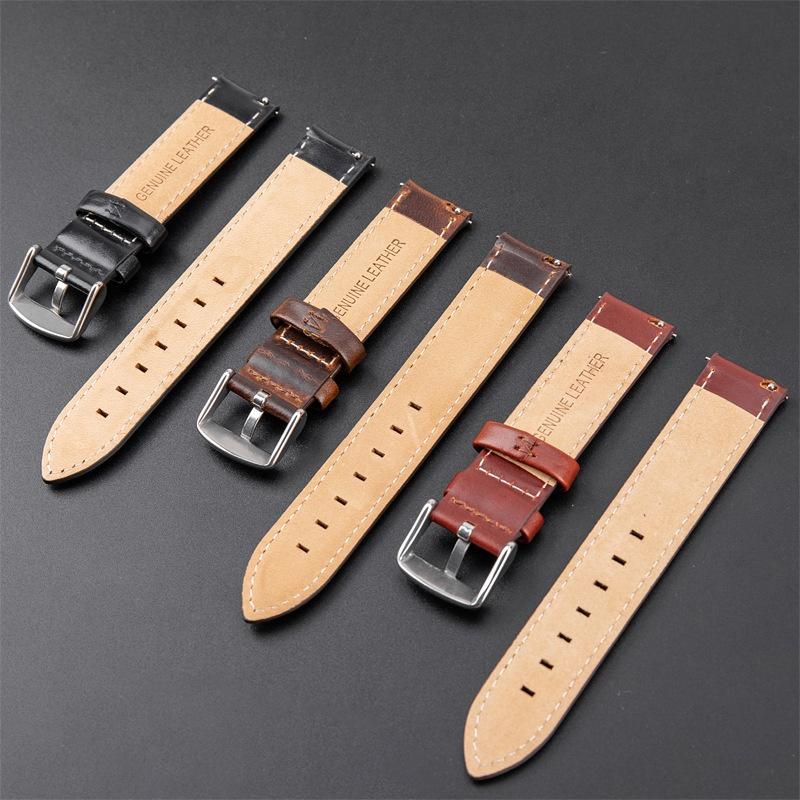 Dây đồng hồ da bò cao cấp chốt thông minh size 12 13 14 16 17 18 19 10 22mm - BO-50