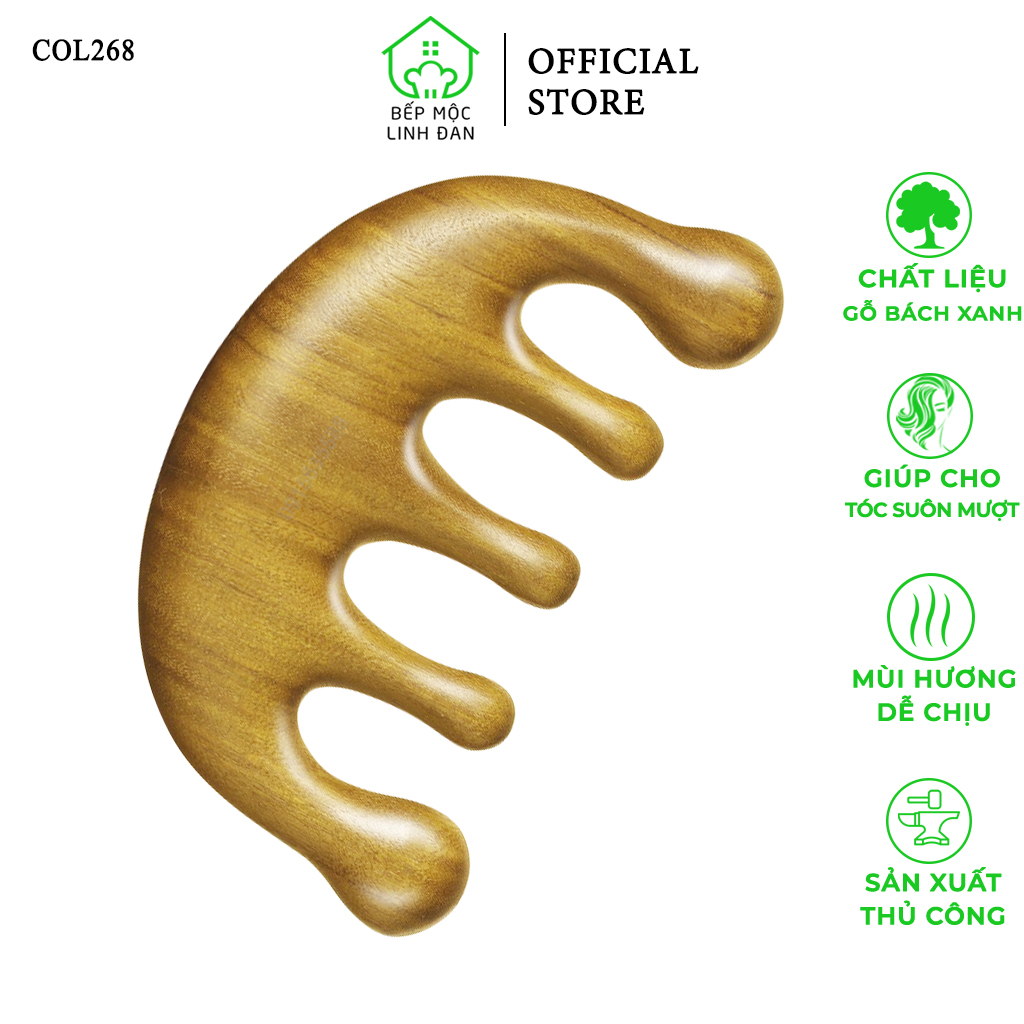 Lược Gỗ Thơm Răng Thưa Độc Đáo Chuyên Dụng Mát Xa Dưỡng Sinh