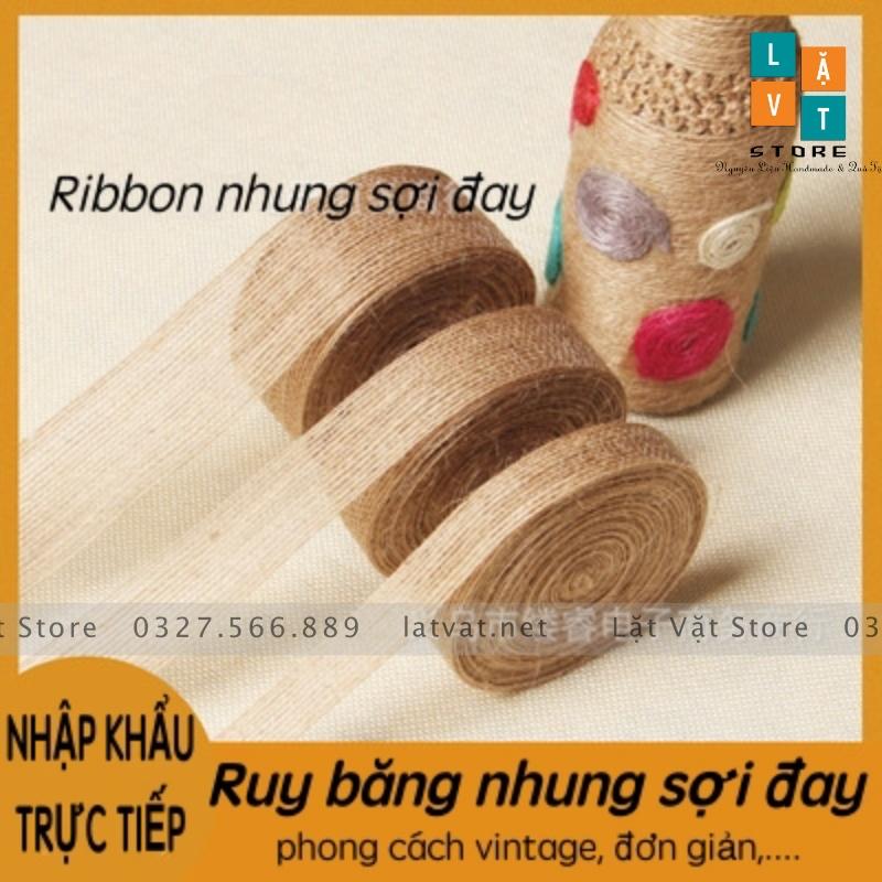 Ruy băng DIY lụa ephedra sáng tạo từ cây gai dầu trang trí, handmade, tiệc cưới, Giáng sinh- ribbon Decor