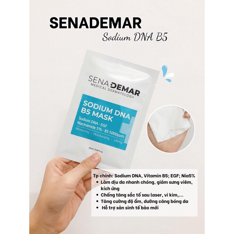 Combo 10 Miếng Mặt Nạ SENADEMAR Tế Bào Gốc Phục Hồi Dưỡng Ẩm 25ml/miếng hạn 2027