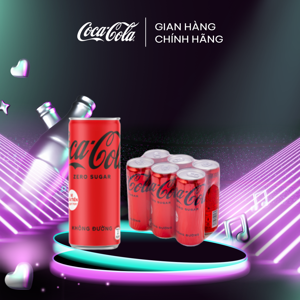 Combo 2 Lốc Nước Giải Khát Không Đường Coca-Cola Zero 320ml/lon Sale 25.07
