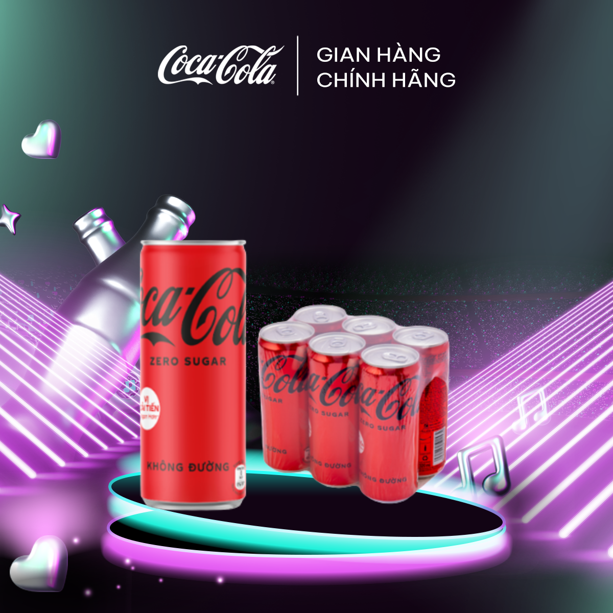 [TẶNG VOUCHER ESTEEM] Combo 2 Lốc Nước Giải Khát Không Đường Coca-Cola Zero 320ml/lon Sale 15.5