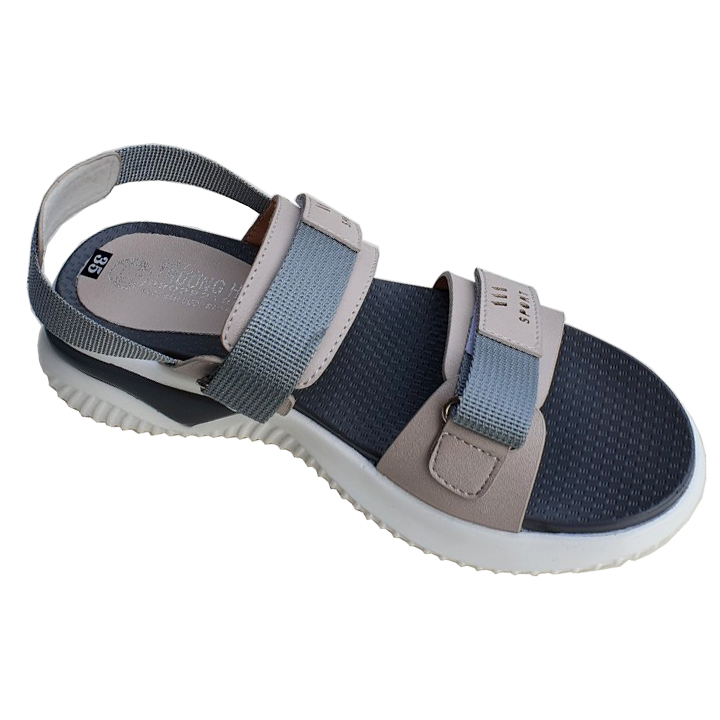 Giày sandal nữ đế bằng cao 4,5cm Trường Hải màu kem thời trang cao cấp SD2778