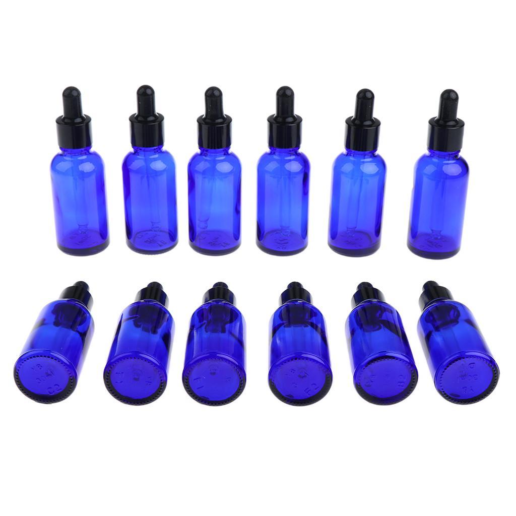 24 Pieces Empty Essential Oils Dropper Bottles Aromatherapy for 30ml Blue