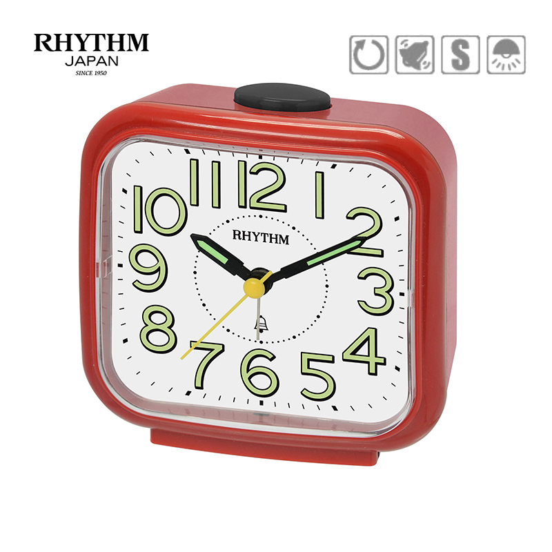 Đồng hồ Rhythm CRA848NR01. KT 10.6 x 10.8 x 6.4cm / 200 g. Vỏ nhựa. Dùng Pin