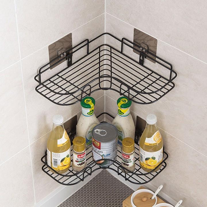 Kệ Góc Inox Màu Đen Dính Tường Chịu Lực Siêu Chắc chắn