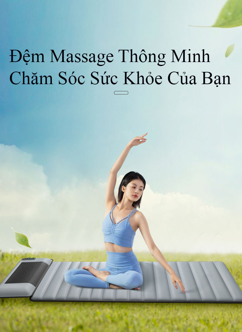 Đệm Massage Toàn Thân Phiên Bản 2022 Ngọc Lục Bảo - Nệm Mát Xa Toàn Thân  - Chất Liệu Vải Nhung Thoáng Mát