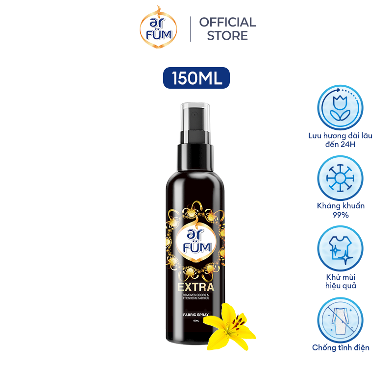 Xịt thơm quần áo hương nước hoa cao cấp arFUM lưu hương lâu, khử mùi hiệu quả
