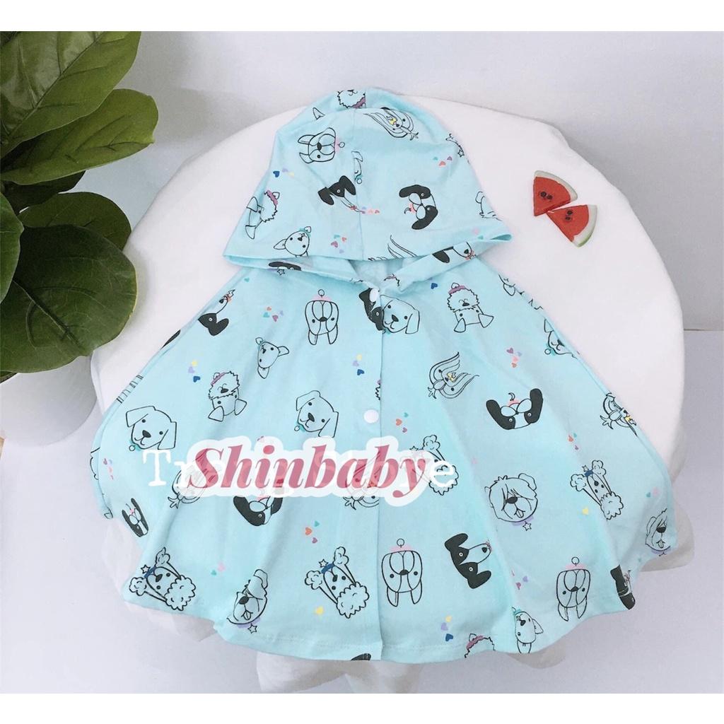 Áo choàng cánh dơi chống nắng, che gió cho bé nhiều hoạ tiết dễ thương chất vải thun cotton mềm mát (3-15kg