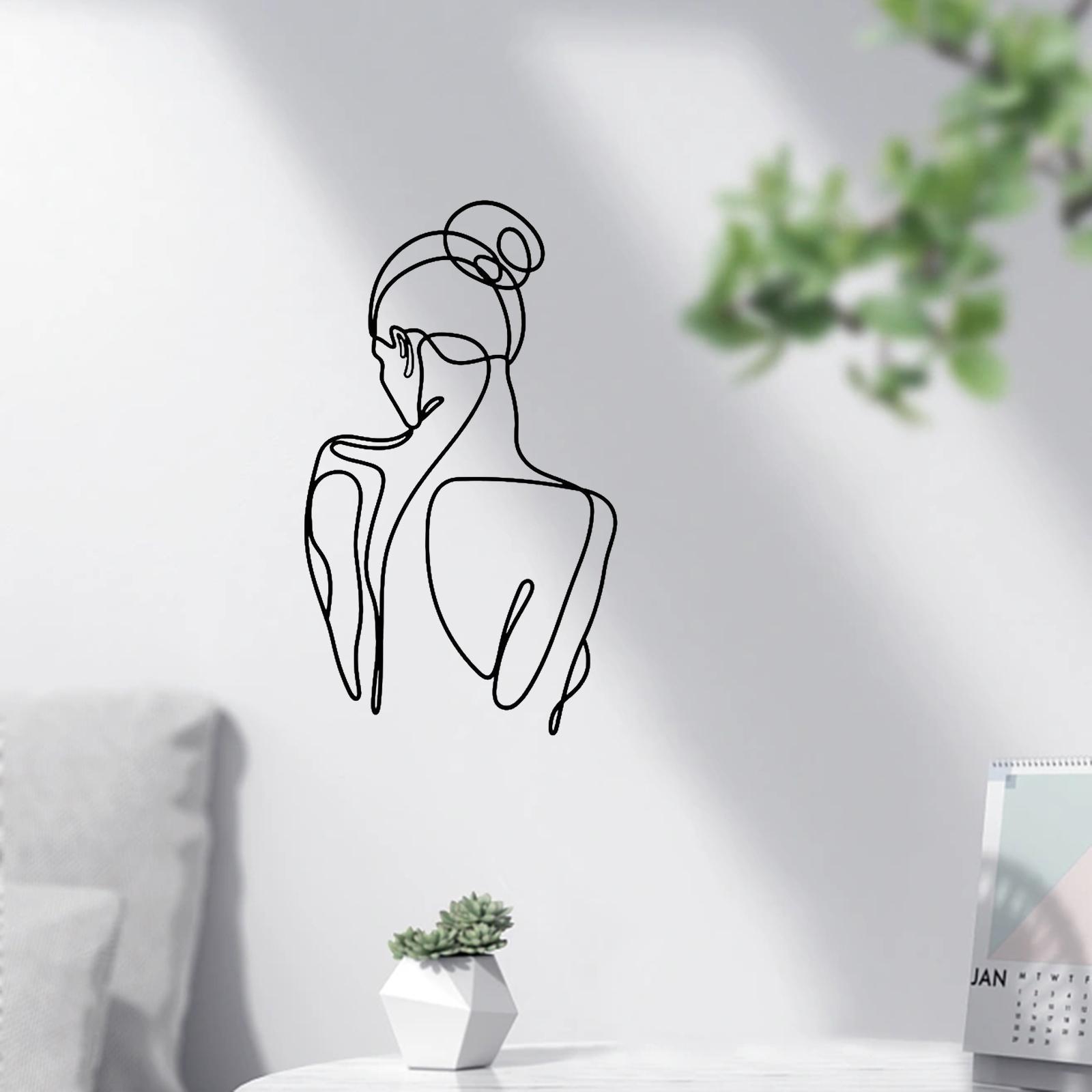 Silhouette Wall Sculptures Backdrop Bathroom Women Body Metal Wall Art Decor