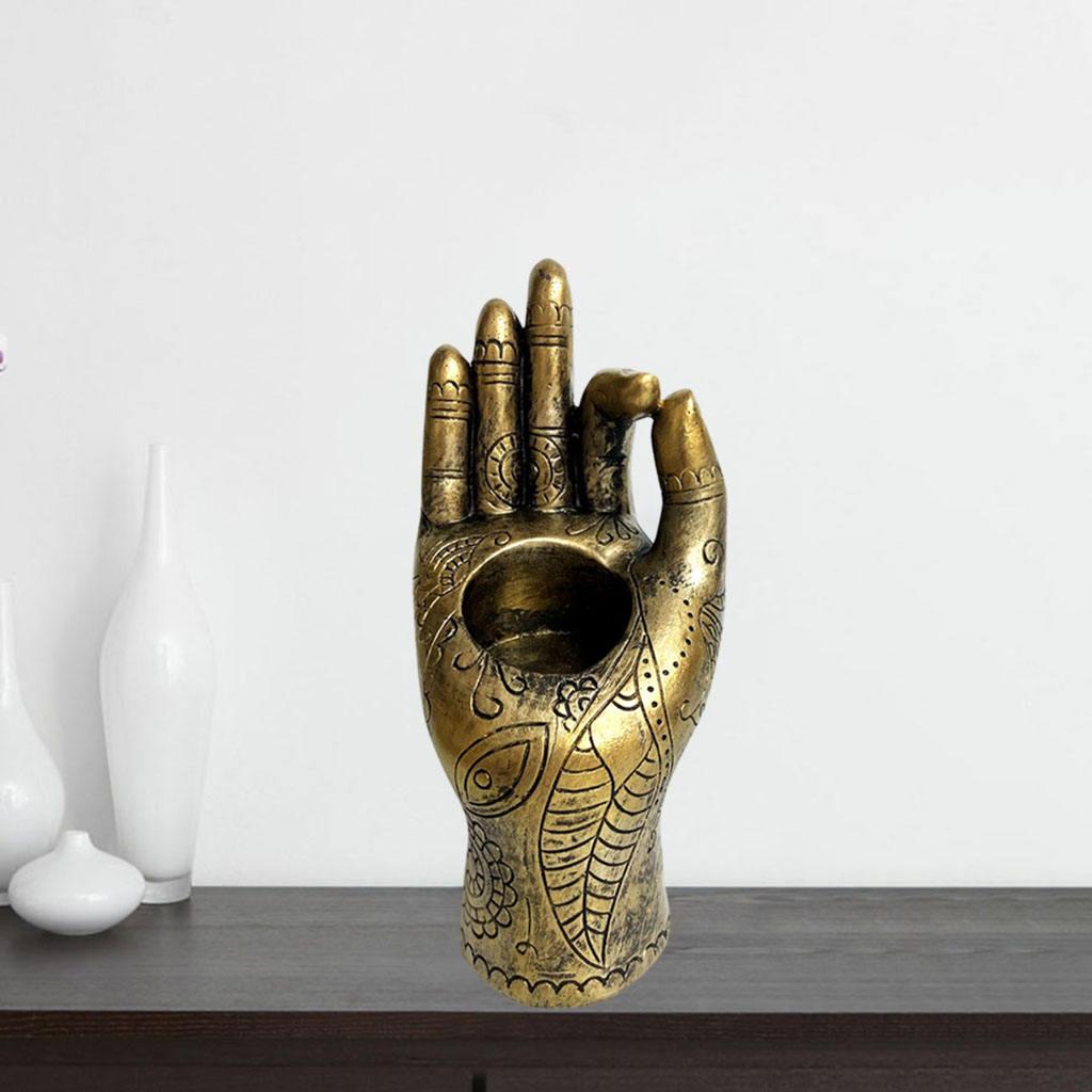 Buddha Yoga Mudra Hand Shape Candle Holder Meditation Room Home Zen Ornament