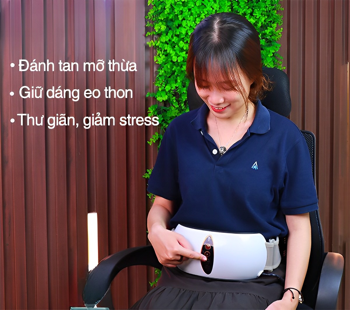 Máy massage bụng, đai matxa bụng công nghệ rung và nhiệt hồng ngoại, an toàn, mang lại vòng eo thon gọn