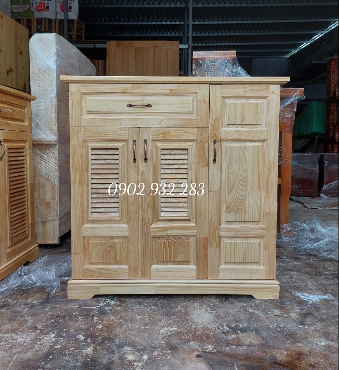 Tủ giày dép gỗ thông nhiều kích thước 100% gỗ tự nhiên TD03
