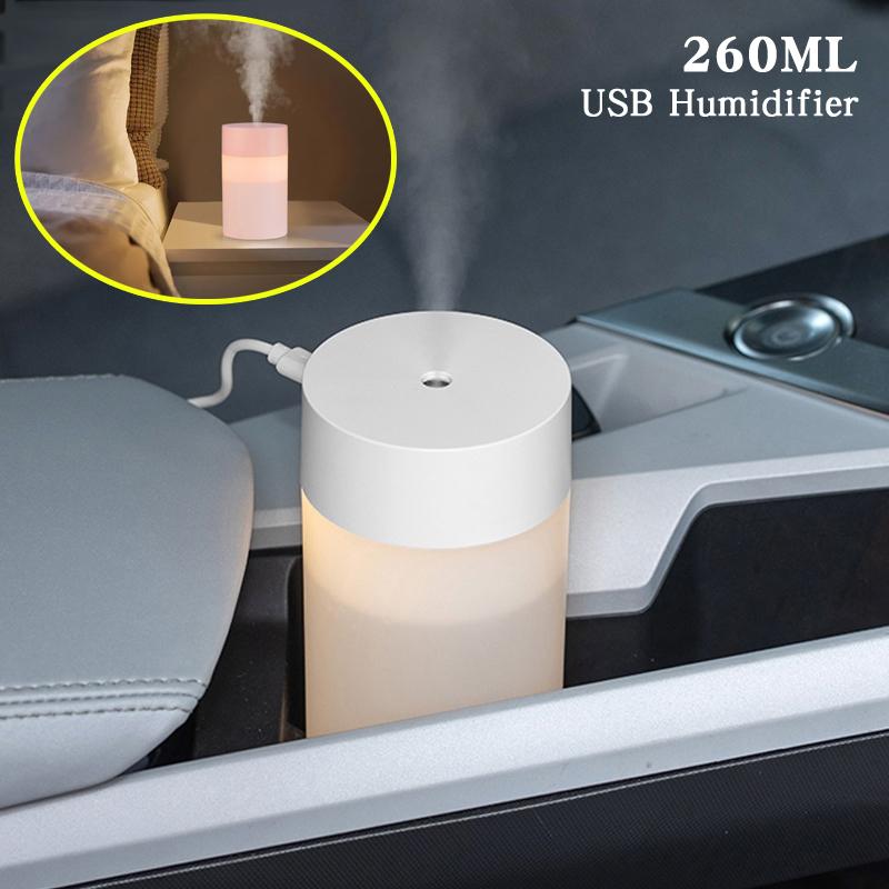 Máy Phun Sương Tạo Độ Ẩm Phun Sương Khuếch Tán Tinh Dầu Siêu Âm Thanh 260Ml Cổng USB Máy Phun Sương Tạo Độ Ẩm Mini Hương Thơm Khuếch Tán Dạng Cột Văn Phòng Của Máy Xông Tinh Dầu