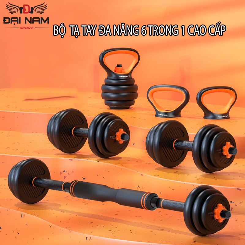 Bộ Tạ Tay Đa Năng Điều Chỉnh 20Kg Composite 6 Trong 1 FED-130220 Cao Cấp Đại Nam Sport