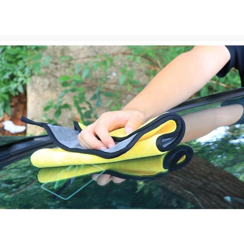 Khăn Lau Xe 30x60cm 2 Lớp Vải Bông Mềm Thấm Hút Tốt