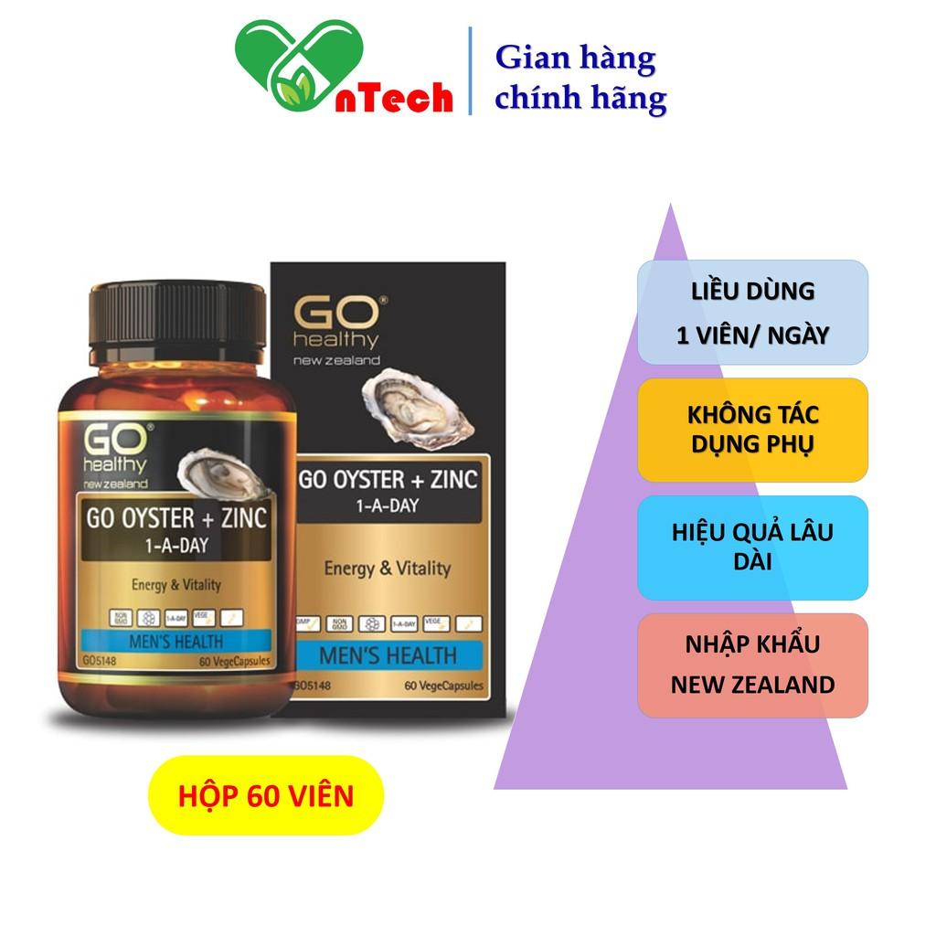 Tinh chất hàu Go Healthy OYSTER + ZINC Tăng cường sinh lý dứt điểm tình trạng Xuất tinh sớm rối loạn cương dương hộp 30 viên và 60 viên