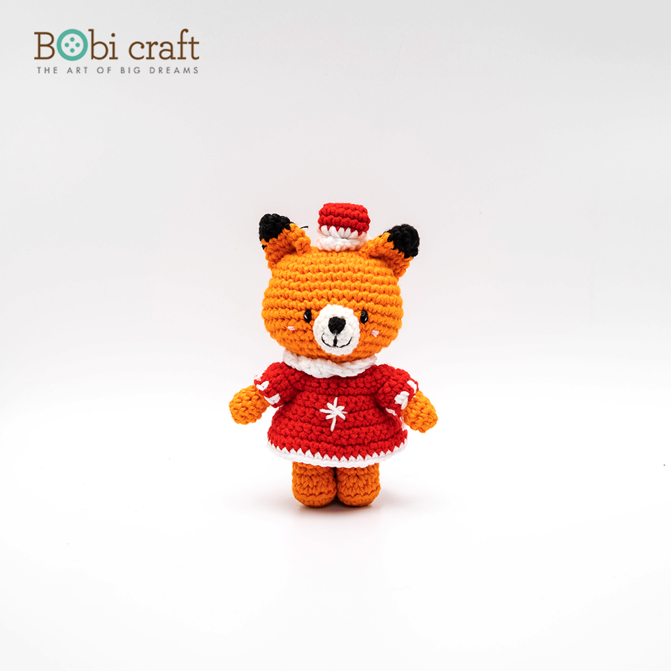 Thú bông len Bobicraft - Cáo Foxxie Nhí - Noel - Đồ chơi an toàn Quà tặng bé