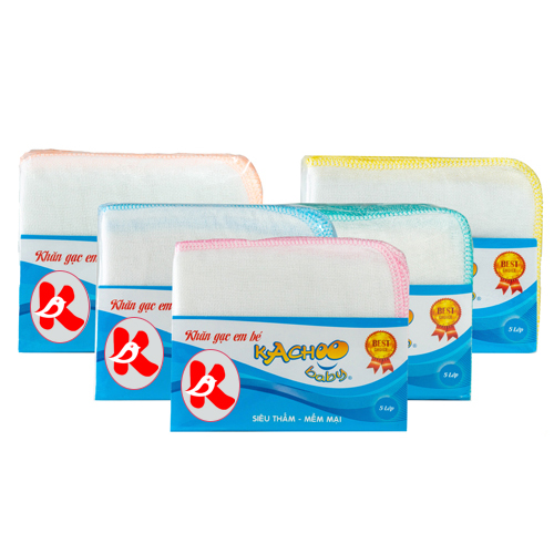 Khăn sữa 5 lớp cotton KACHOOBABY 26 x 31cm Mềm mịn, An Toàn Cho Làn Da Nhạy Cảm thấm hút dùng lau mặt, quàng cổ thấm sữa
