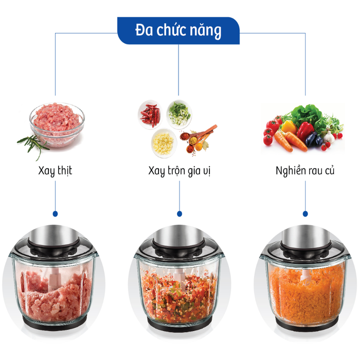 Máy xay thịt 2 lưỡi kép cao cấp nhãn hiệu DSP KM4021, công suất 300W, dung tích 2 lít - Hàng nhập khẩu
