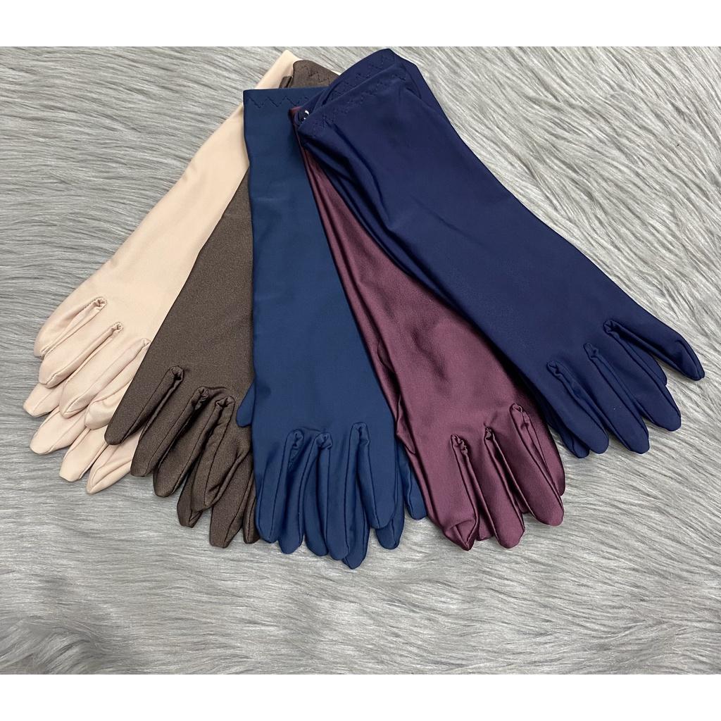 Combo 5 đôi găng tay , dài 35cm , thun lạnh 4 chiều , cao cấp LOẠI 1 có 2 mẫu bông và màu trơn, giao 5 màu ngẫu nh