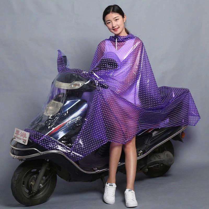 Áo Mưa 1 và  2 Đầu Cánh Dơi Chấm Bi Thời Trang Chất Liệu dẻo mềm - hàng việt - mầu tím