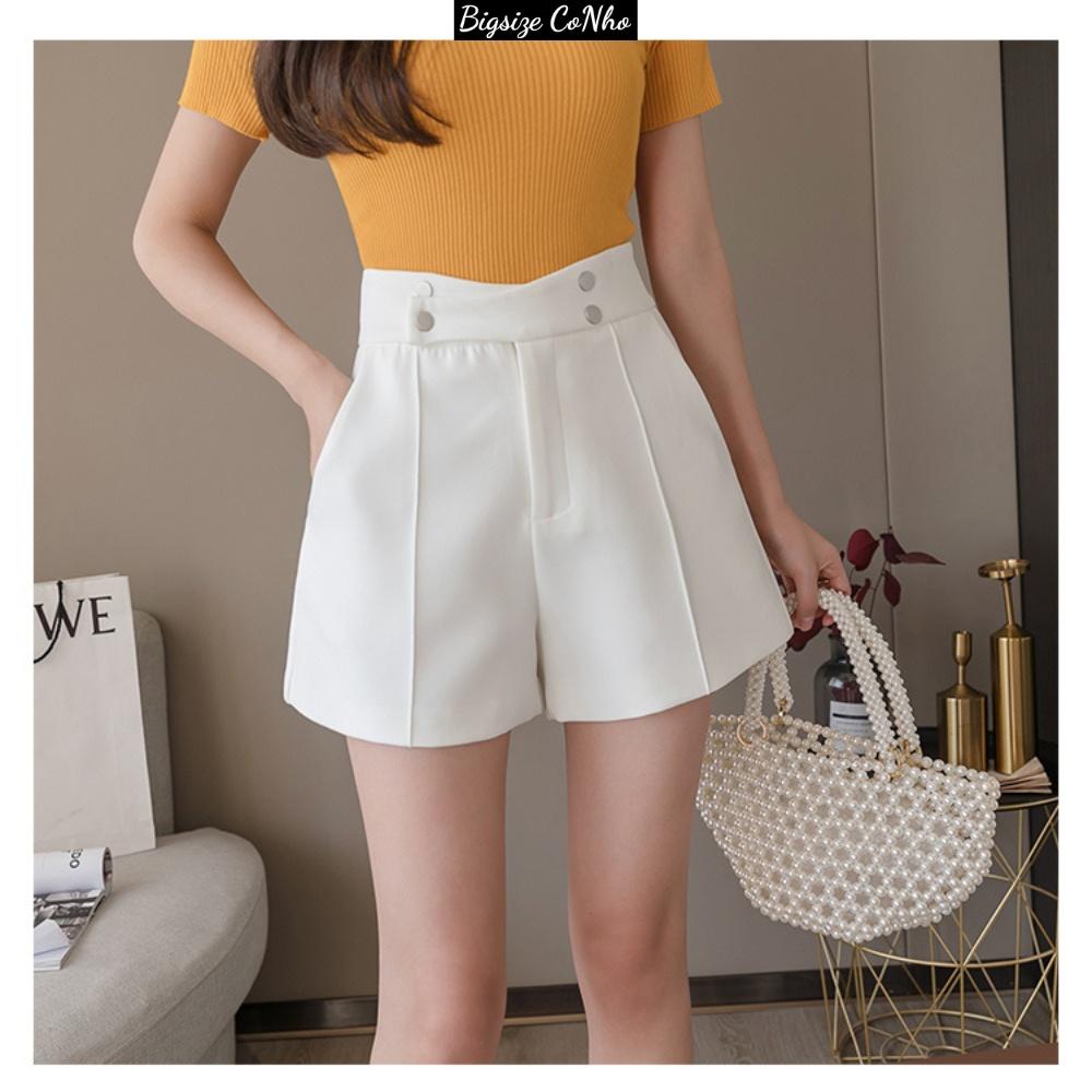 Quần đùi bigsize nữ lưng thun nút, Quần short nữ ngoại cỡ 60-95kg  BIGSIZE CÔ NHỎ Q4N - Đen