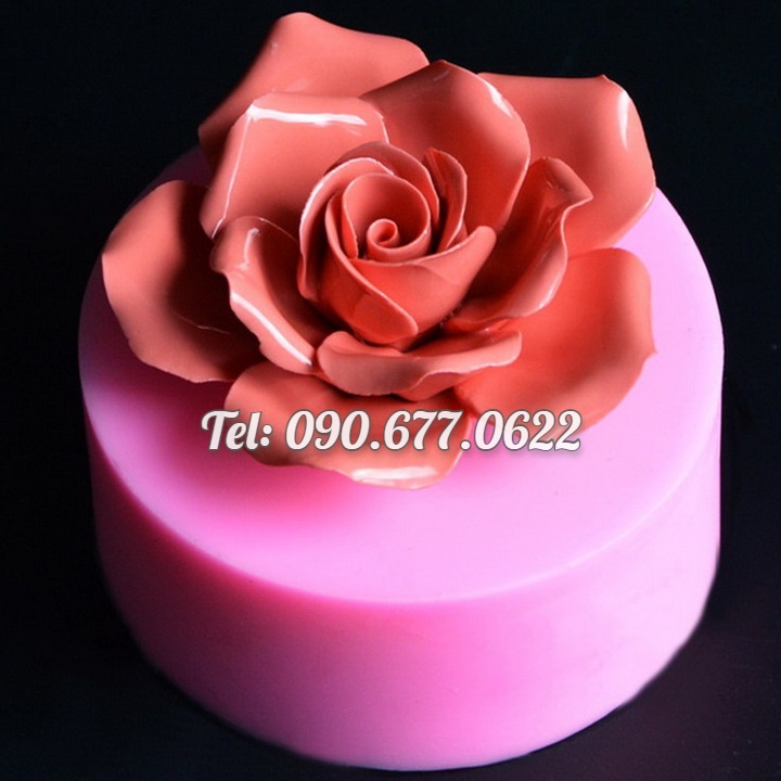 Khuôn rau câu silicone hoa hồng đại đóa – Mã số 1568