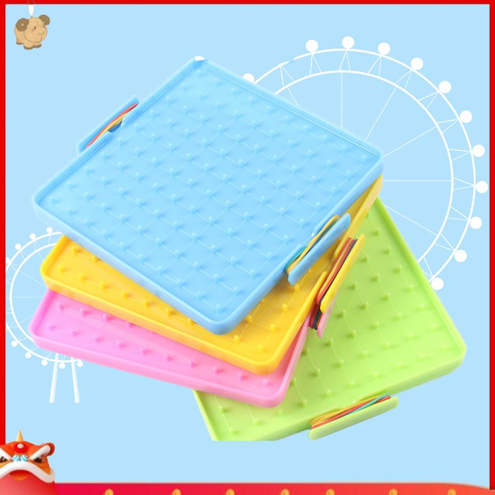 Set 4 khay đinh 16x16cm tạo hình hình với dây chun sáng tạo