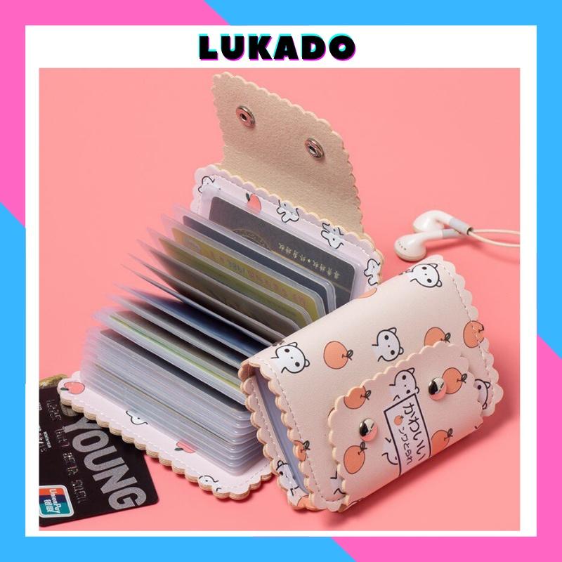 Ví nữ đựng thẻ mini Hàn Quốc nhiều ngăn bỏ túi cute dễ thương giá rẻ ngắn gọn thời trang đẹp cao cấp LUKADO VN42