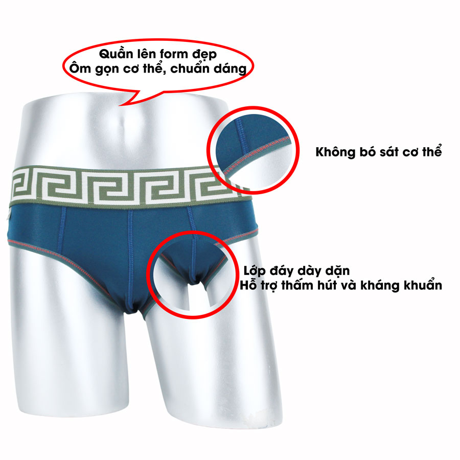 Quần lót nam thun lạnh, set quần sịp nam tam giác bản lưng to, co giãn và thấm hút tốt, kiểu dáng trẻ trung hiên đại