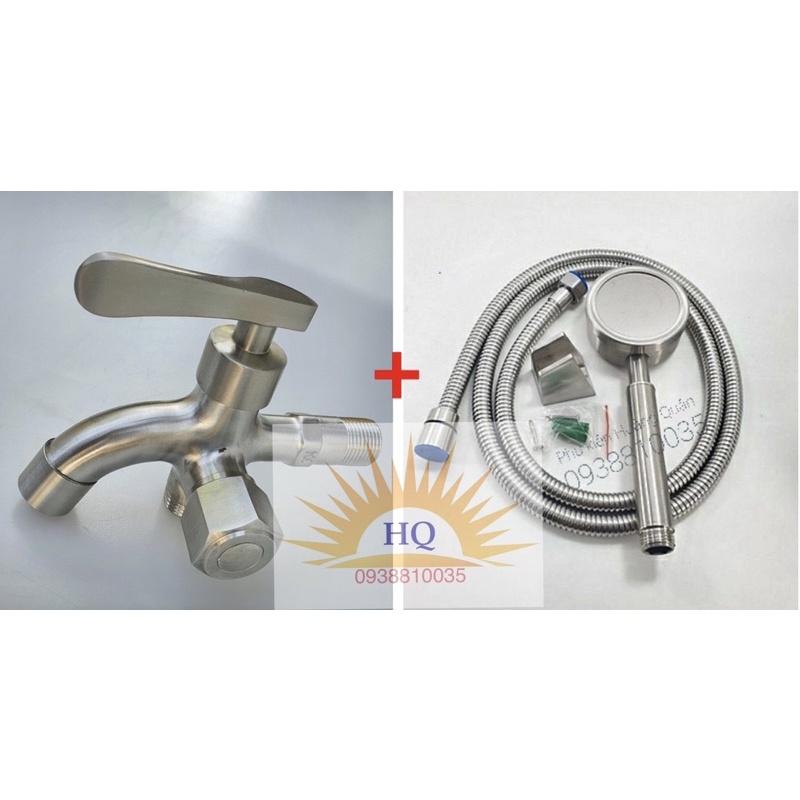 Combo vòi củ sen tắm Inox 304 gồm dây sen và tay sen tăng áp