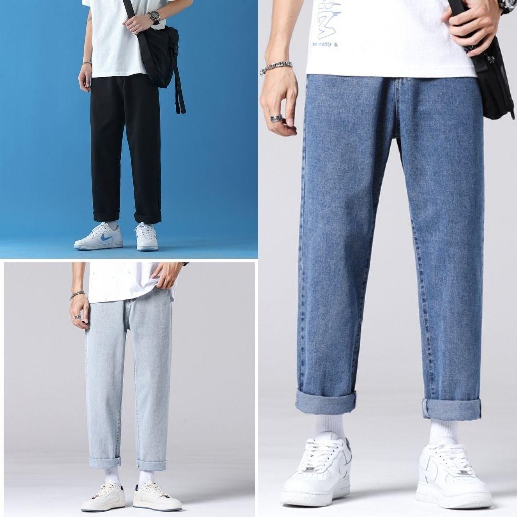 Quần Jean Baggy Nam Ống Rộng Dáng Suông Form Đứng Phong Cách Unisex Chất Vải Bò Cao Cấp Dày Dặn Hottrend 2022