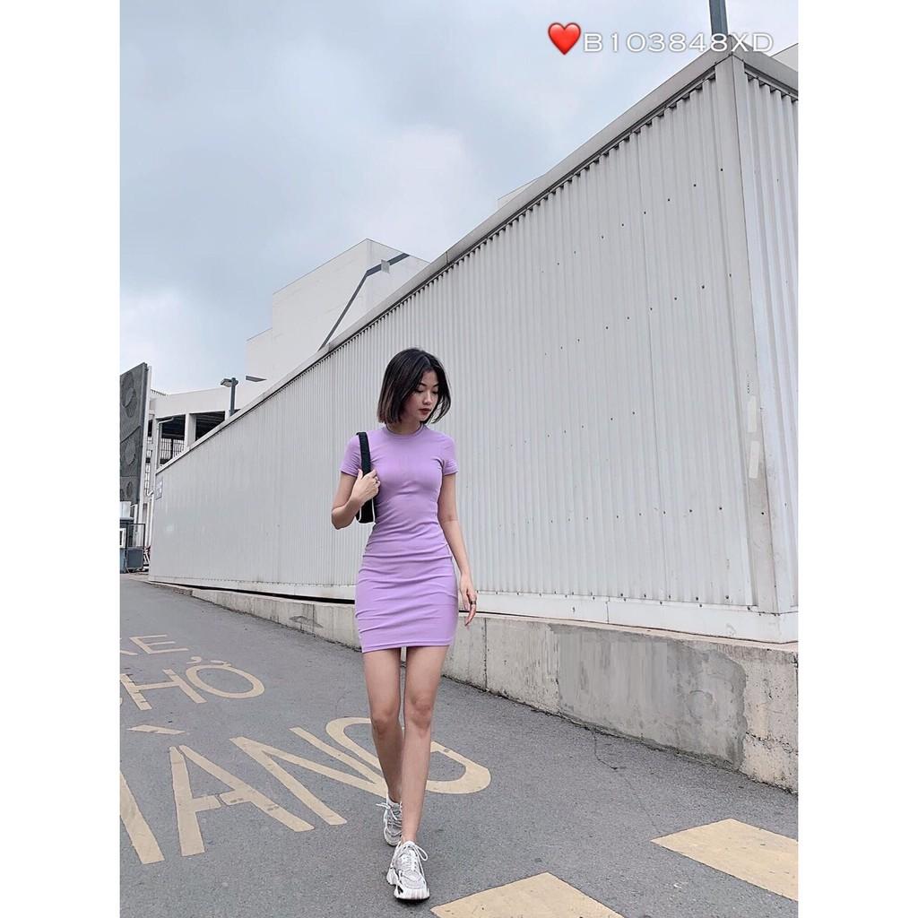 Đầm body nữ basic JOY BABE  thun ôm đẹp hack dáng, co giãn 4 chiều tốt, đầm ngắn cổ tròn thời trang DAM 1