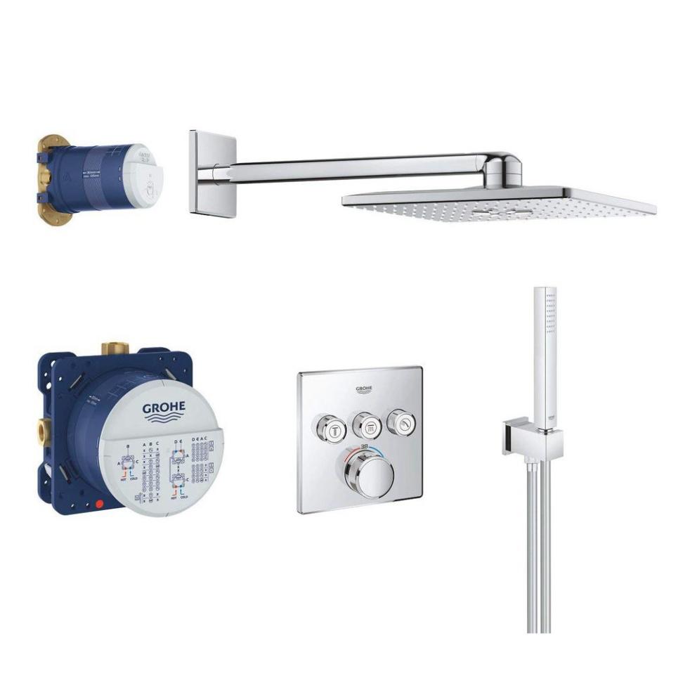 Sen Âm Tường Grohe 34706000 Smartcontrol, Bộ Sen Vòi Bát Vuông, Chất Liệu Thép Không Gỉ, Nhập Đức, BH 12 Tháng