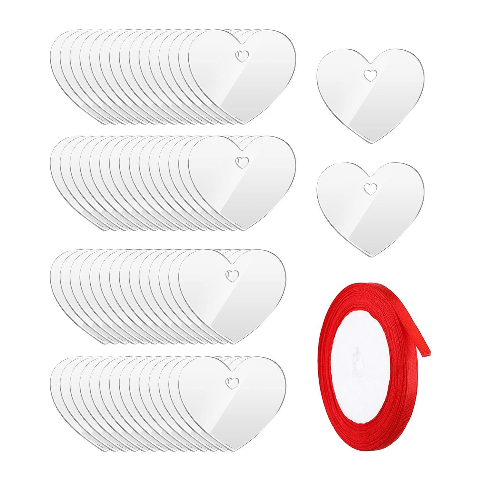 Acrylic Keychain Blanks Heart Shape Accessories DIY Craft Key Chain Set