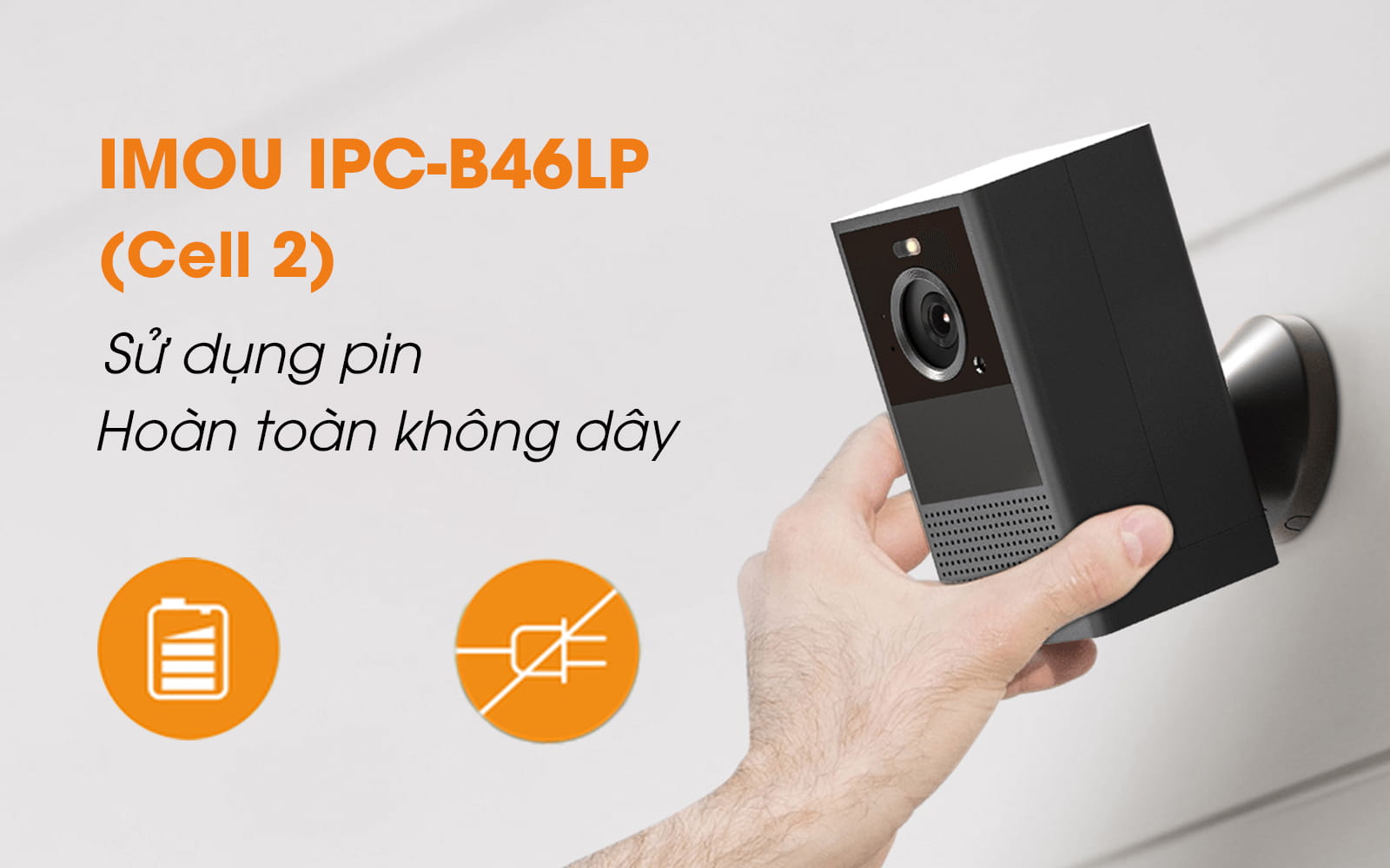 Camera Dùng Pin Sạc Wifi IMOU Cell 2 B46LP Thông Minh Phân Giải 2K - Hàng chính hãng